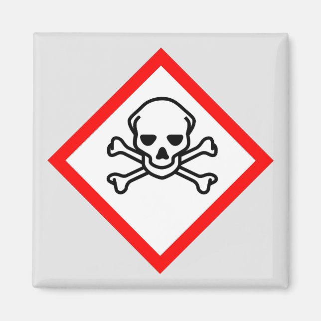 Schädel- und Krebsobensymbol Magnet (Vorne)