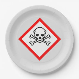 Schädel- und Krebsobensymbol Pappteller