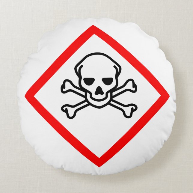 Schädel- und Krebsobensymbol Rundes Kissen (Vorderseite)