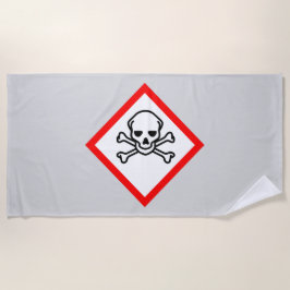 Schädel- und Krebsobensymbol Strandtuch