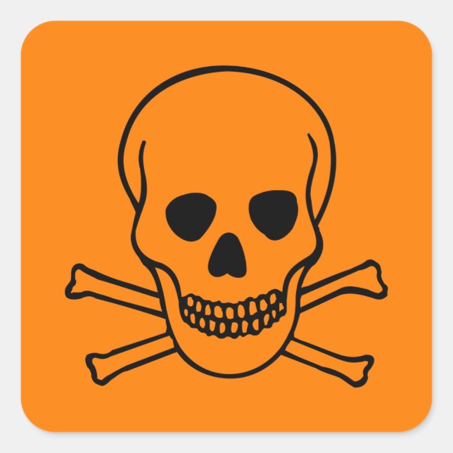 Schädel- und Krebsobgefährdung Quadratischer Aufkleber (Vorderseite)