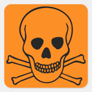 Schädel- und Krebsobgefährdung Quadratischer Aufkleber