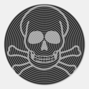 Schädel- und Krebstiefe Runder Aufkleber