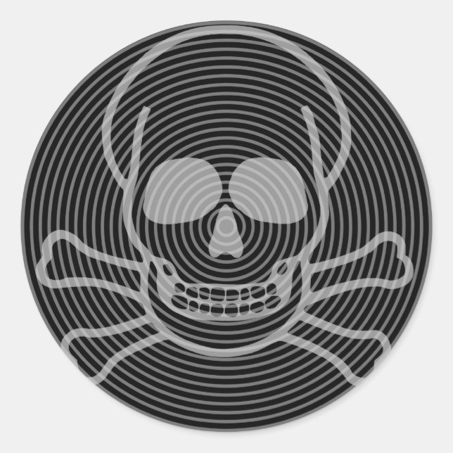 Schädel- und Krebstiefe Runder Aufkleber (Vorderseite)