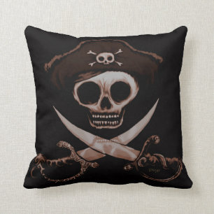 Schädel-und Kreuz-Schwerter Kissen