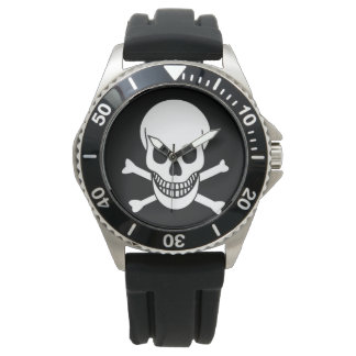 Schädel und Kreuzknochen Armbanduhr