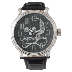 Schädel und Kreuzknochen Armbanduhr