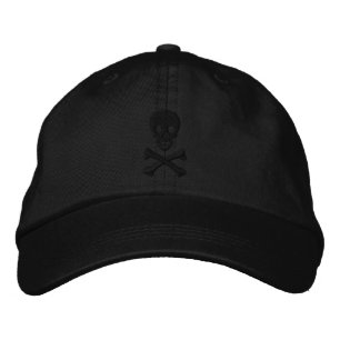 Schädel und Kreuzknochen Bestickte Baseballkappe