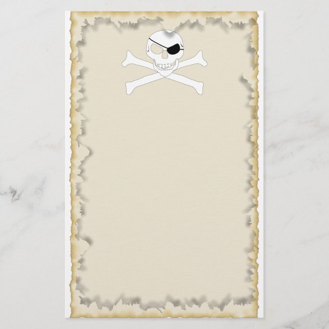 Schädel und Kreuzknochen Briefpapier (Vorderseite)