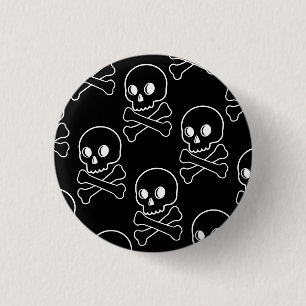 Schädel und Kreuzknochen Button