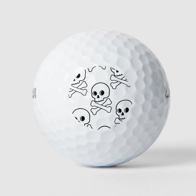 Schädel und Kreuzknochen Golfball (Vorderseite)