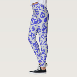 Schädel und Kreuzknochen Halloween Nahtloses Muste Leggings