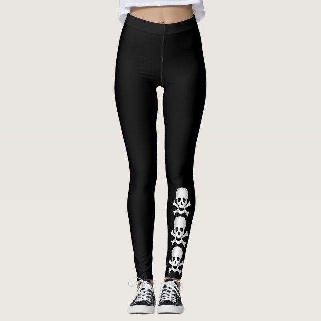 Schädel und Kreuzknochen Leggings (Vorderseite)