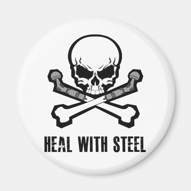 Schädel und Kreuzknochen Magnet (Vorne)