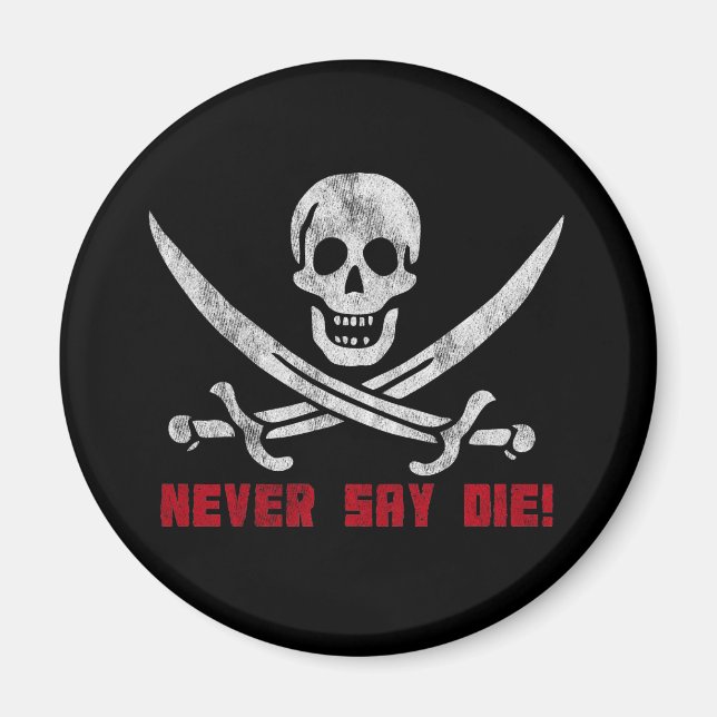 Schädel und Kreuzknochen Magnet (Vorne)