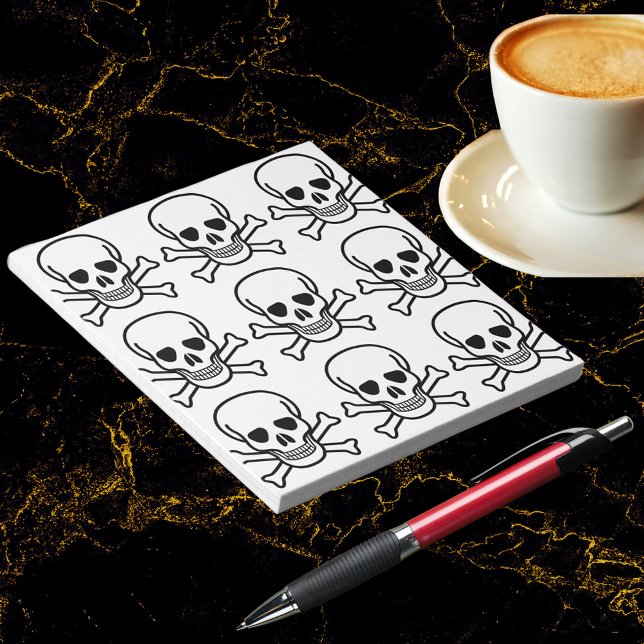Schädel und Kreuzknochen Notizblock (Skull and Crossbones Notepad)