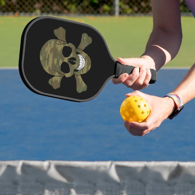 Schädel und Kreuzknochen Pickleball Schläger (InSitu)