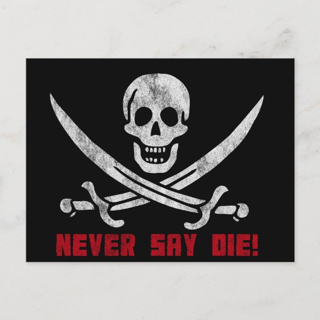 Schädel und Kreuzknochen Postkarte (Vorderseite)