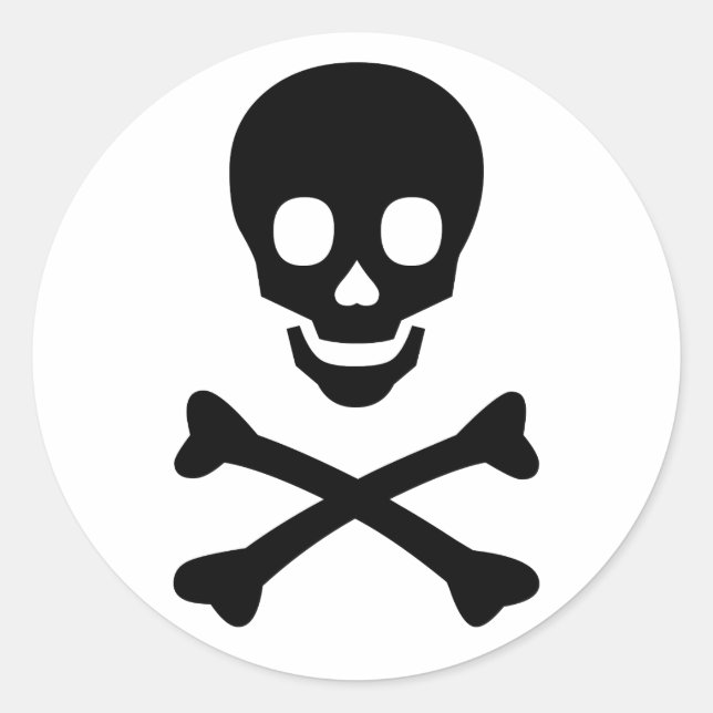 Schädel und Kreuzknochen Runder Aufkleber (Vorderseite)