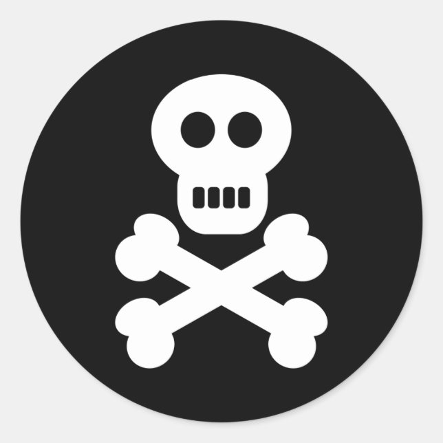 Schädel und Kreuzknochen Runder Aufkleber (Vorderseite)