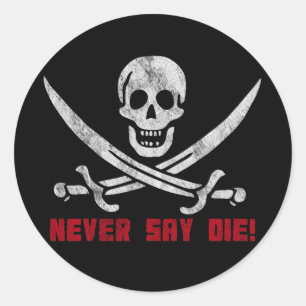 Schädel und Kreuzknochen Runder Aufkleber