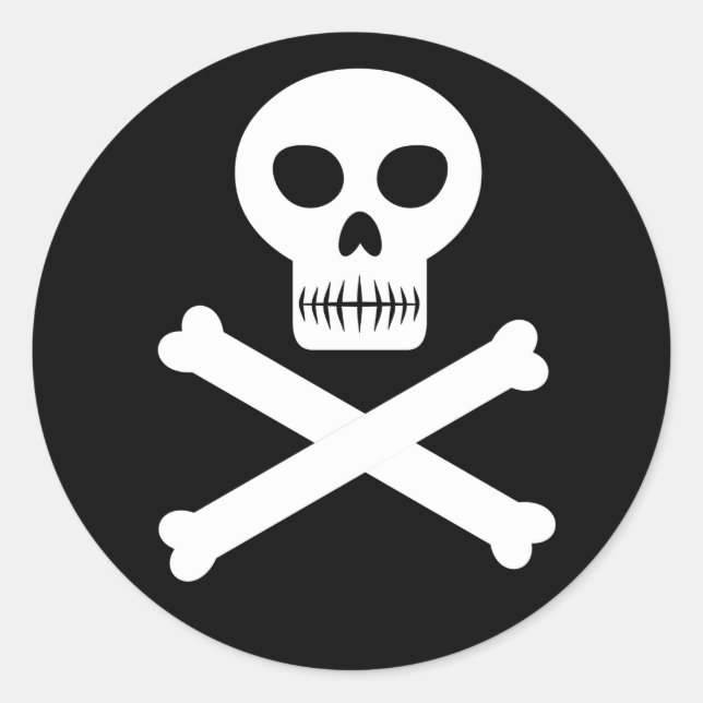 Schädel und Kreuzknochen Runder Aufkleber (Vorderseite)