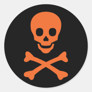 Schädel und Kreuzknochen Runder Aufkleber