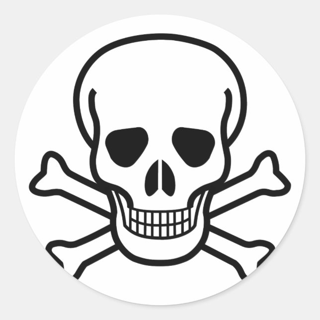 Schädel und Kreuzknochen Runder Aufkleber (Vorderseite)