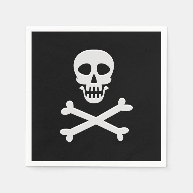 Schädel und Kreuzknochen Serviette (Vorderseite)