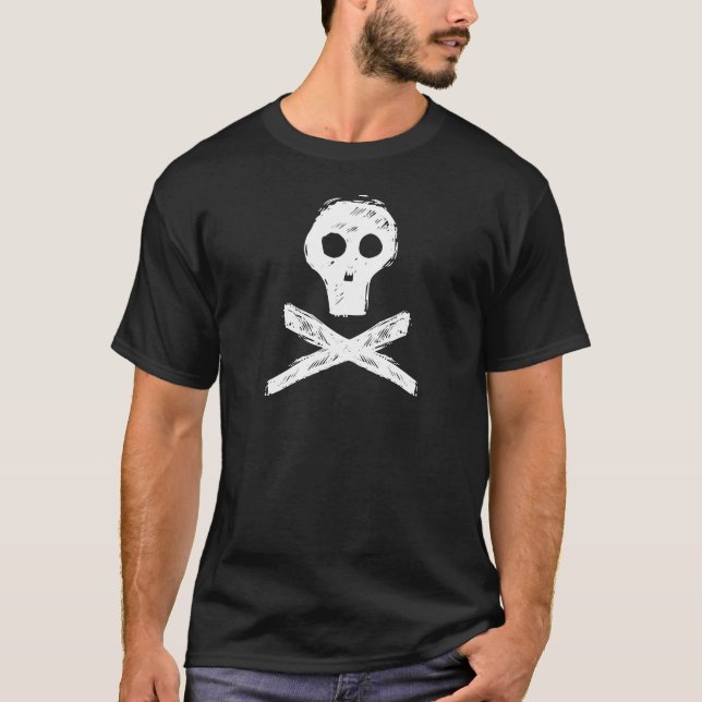 Schädel und Kreuzknochen T-Shirt (Vorderseite)