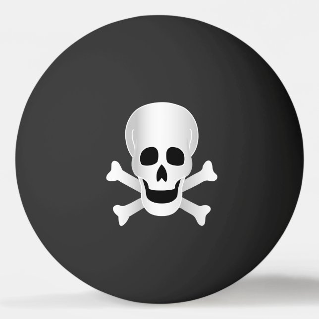 Schädel und Kreuzknochen Tischtennisball (Vorderseite)