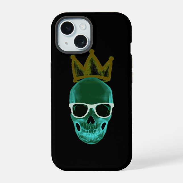 Schädel und Krone iPhone 15 Hülle (Rückseite)