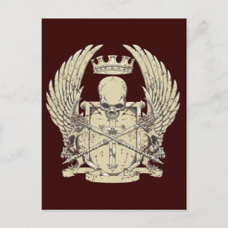 Schädel und Krone Postkarte
