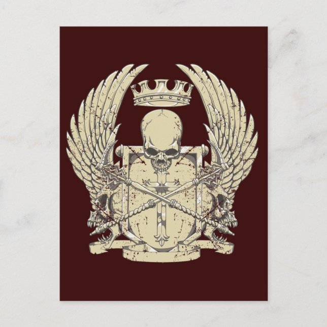 Schädel und Krone Postkarte (Vorderseite)