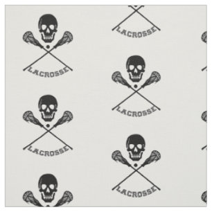 Schädel und Lacrosse-Schläger Stoff