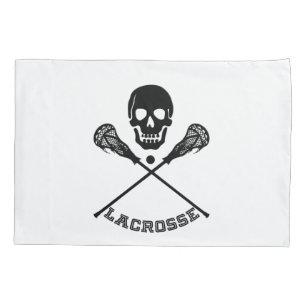 Schädel und Lacrosse Sticks Kissenbezug