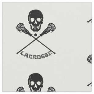 Schädel und Lacrosse Sticks Stoff
