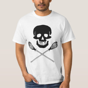 Schädel und Lacrosse-Stock-T - Shirt