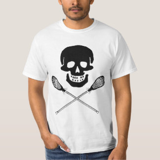 Schädel und Lacrosse-Stock-T - Shirt