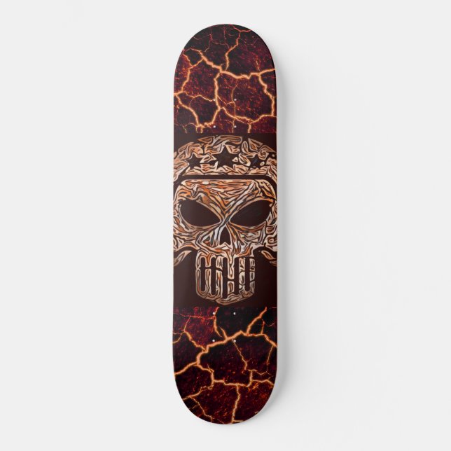 Schädel und Lava Skateboard (Vorderseite)