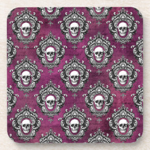 Schädel und Lila gotisch Getränkeuntersetzer