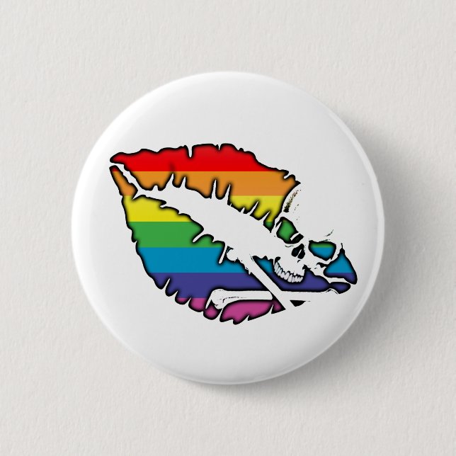 Schädel und Lippen. Button (Vorderseite)