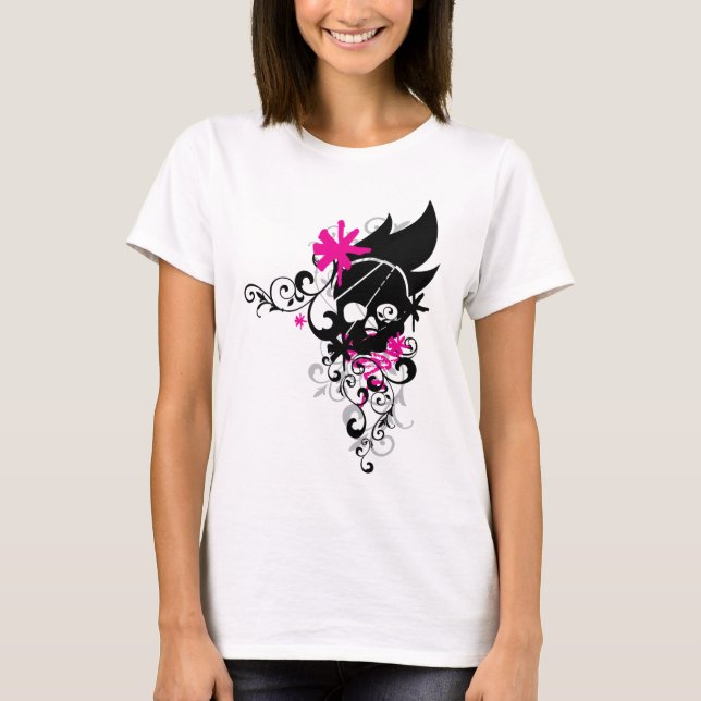 Schädel-und-Locken T-Shirt (Vorderseite)