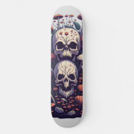 Schädel und Pilze Skateboard