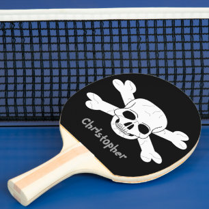 Schädel und Querknochen nur Namen hinzufügen Tischtennis Schläger