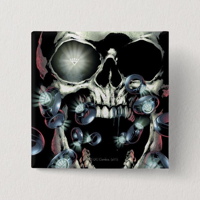 Schädel und Ringe - Farbe Button (Vorderseite)