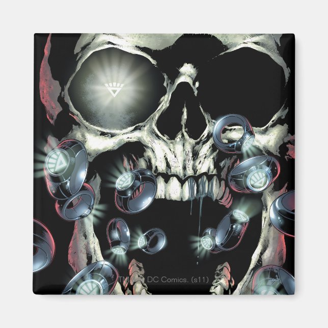 Schädel und Ringe - Farbe Magnet (Vorne)