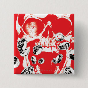 Schädel und Ringe - Rot Button