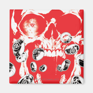 Schädel und Ringe - rot Magnet