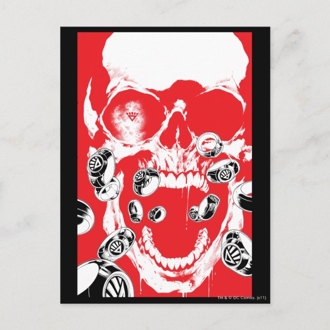 Schädel und Ringe - rot Postkarte (Vorderseite)